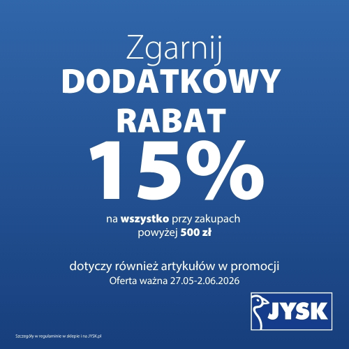 JYSK  | Dodatkowy rabat 15%